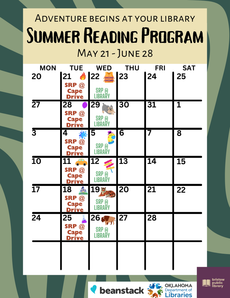 event calendar for summer reading program 2024